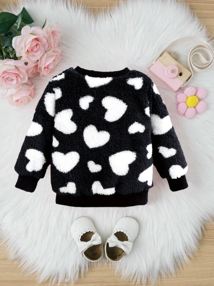 Chaqueta con capucha de lana gruesa para niña, suéter informal, suave y cómodo, accesorios para niños, Otoño e Invierno - imagen 2