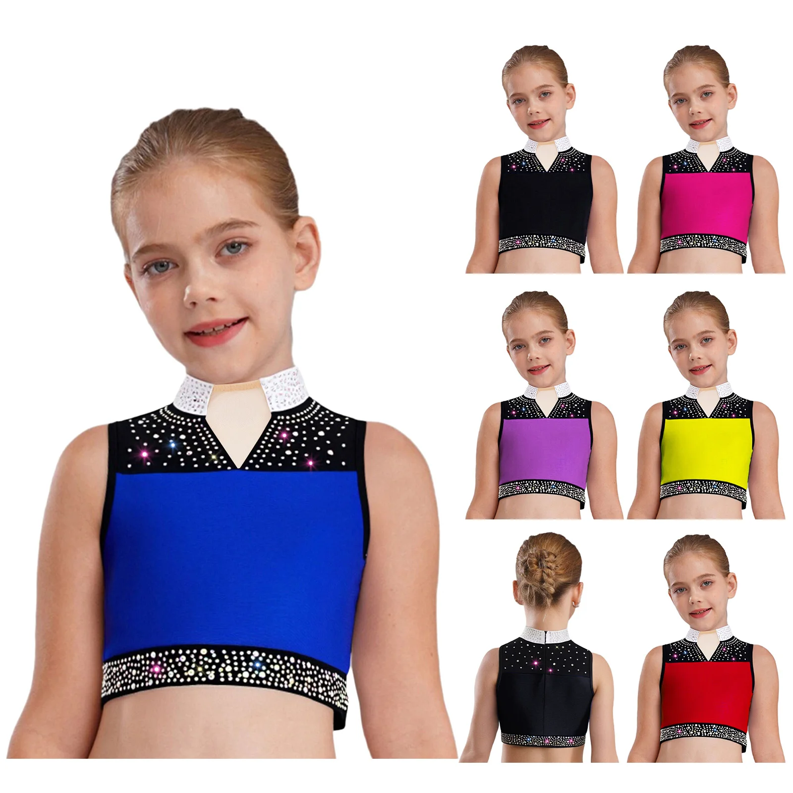 Chaleco de ballet con diamantes para niñas - imagen 2