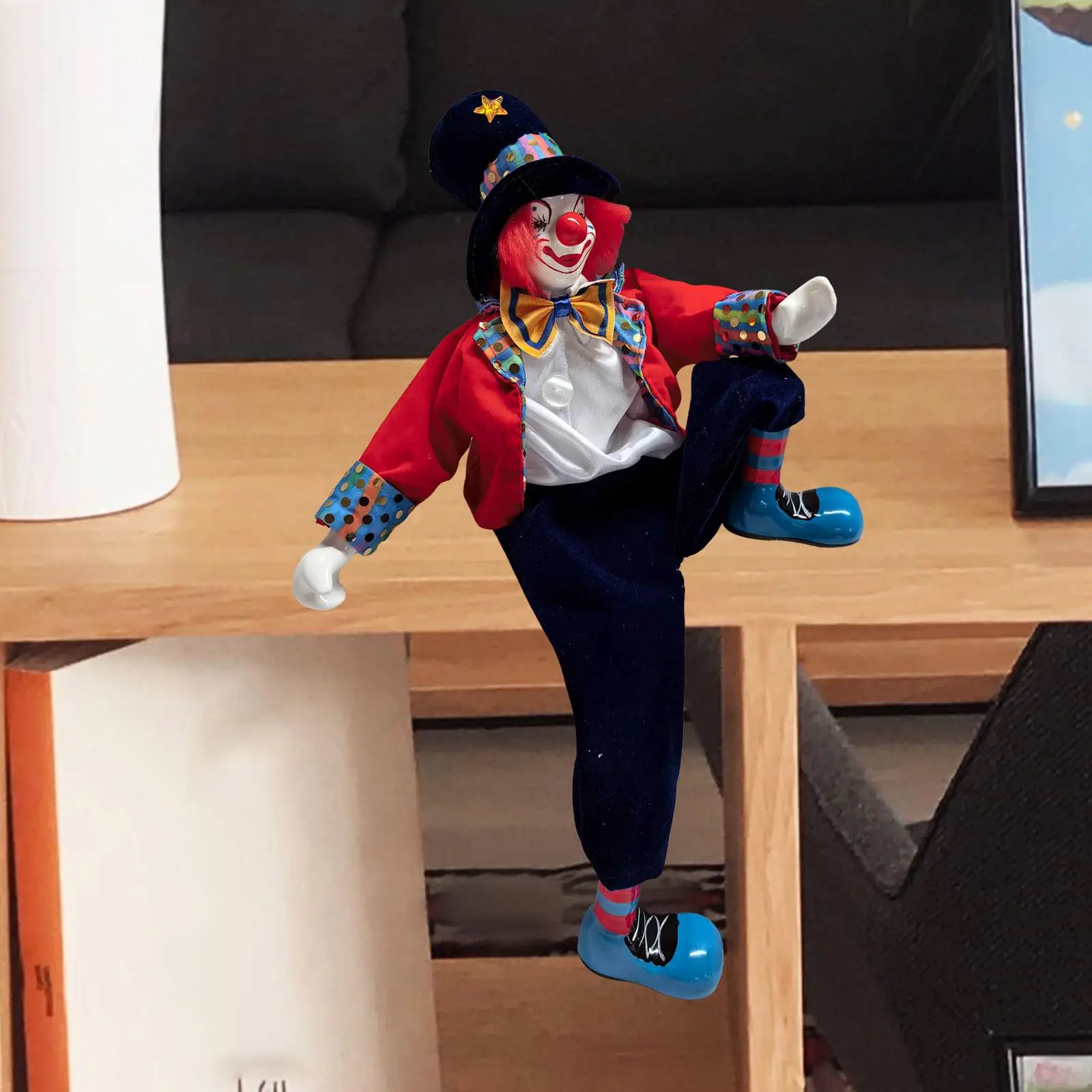 Clown Doll Halloween Decoration Porcelain Clown Model for Table Party Decor