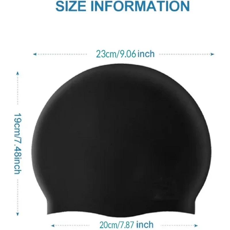 Gorros de natación para hombre y mujer, gorros de natación de silicona duraderos, gorros de natación impermeables Unisex para adultos, gorros de baño extensibles para piscina para cabello largo - imagen 4