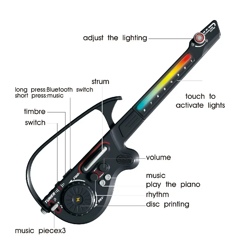 Guitarra eléctrica de juguete con luces LED y sonidos divertidos - imagen 5