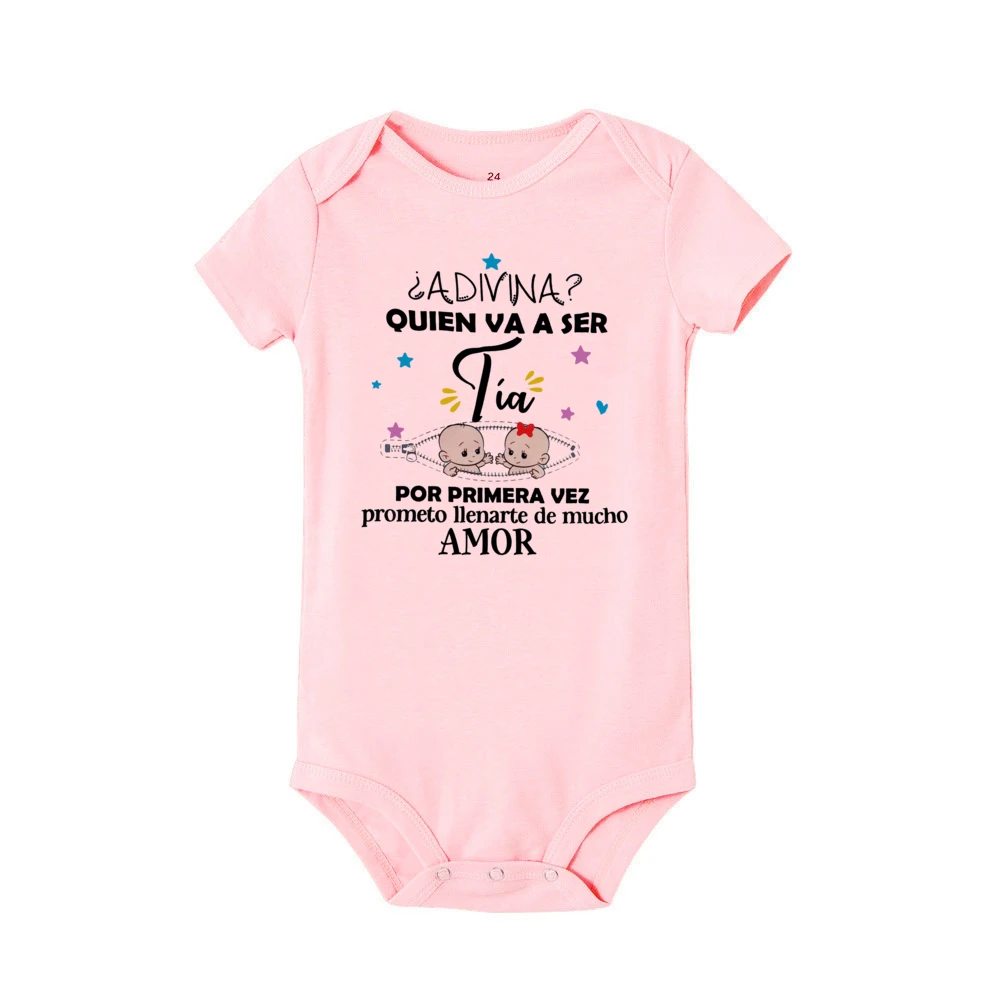 Adivina que va ser una tía por la primera vez mameluco infantil anuncio de embarazo ropa bebé revelar mono para hermana - imagen 5