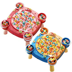 Juego de pesca magnético con música, juguete educativo divertido, juego de pesca, tablero giratorio de peces para niños pequeños, niñas de 3 a 5 años