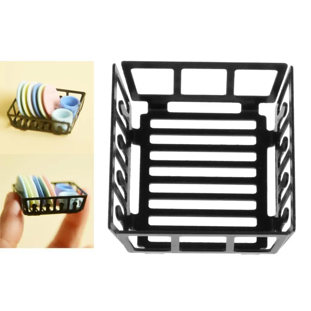 1/12 Dollhouse Kitchen Dish Wash & Dry Children's Play Dishes Rack