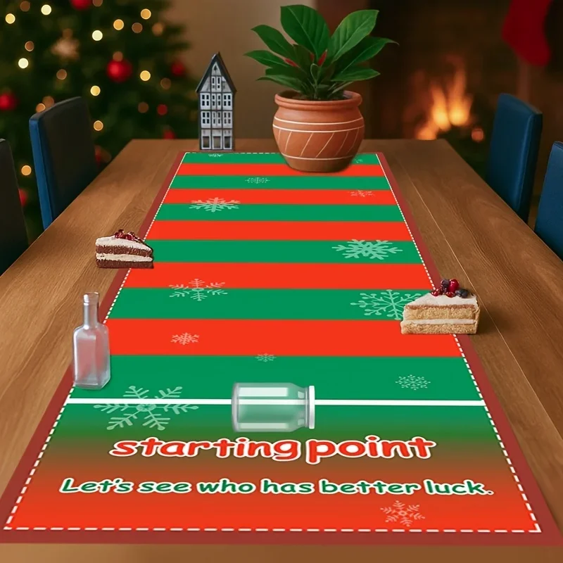 Juego de puntuación de desplazamiento navideño, botella para beber, juego de actividades deportivas, regalo de Navidad para propuesta, fiesta divertida en interiores y exteriores