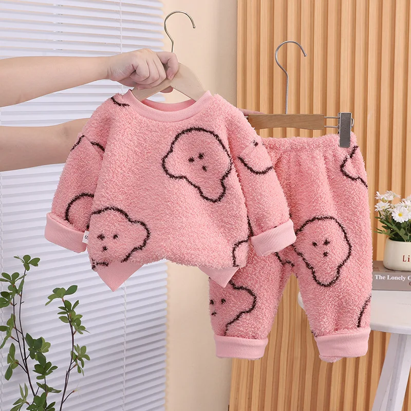 MILANCEL Pijama de invierno para niños – Oso dibujos cálido - imagen 2