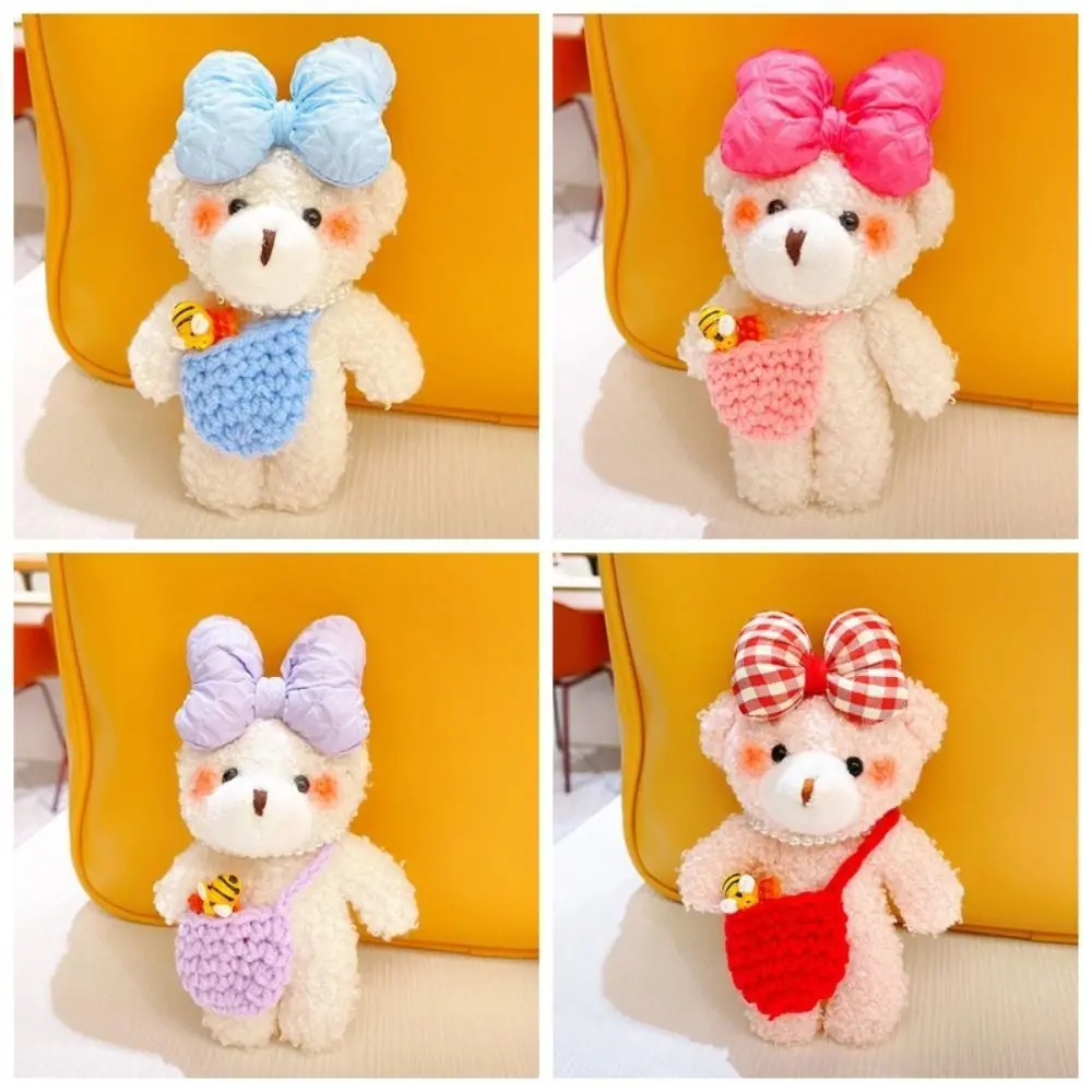 Llavero oso peluche con lazo – Colgante suave para bolsos y carritos - imagen 4