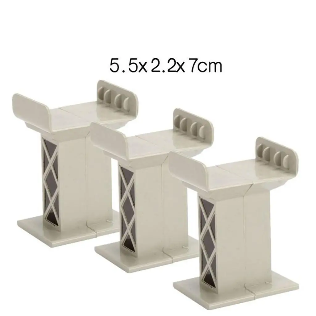 Train Bridge Piers Support Wooden Railway Accs for Kids Age 3 and Up