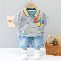 Conjunto veraniego para niña en algodón: camiseta y pantalones cortos