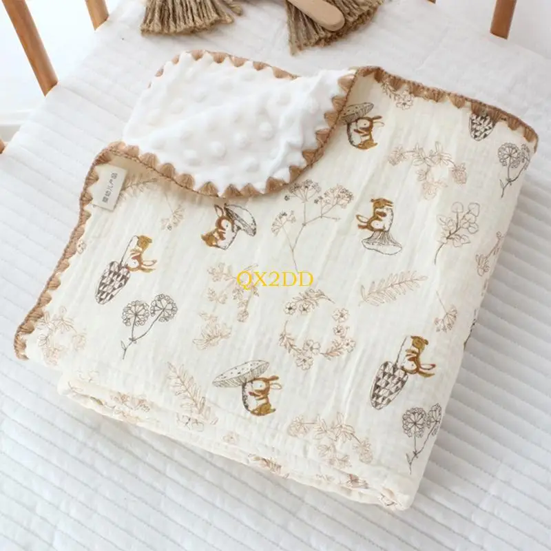 QX2D Manta receptora bebé 110x130 para niños recién nacidos, edredones algodón, Toalla baño - imagen 4