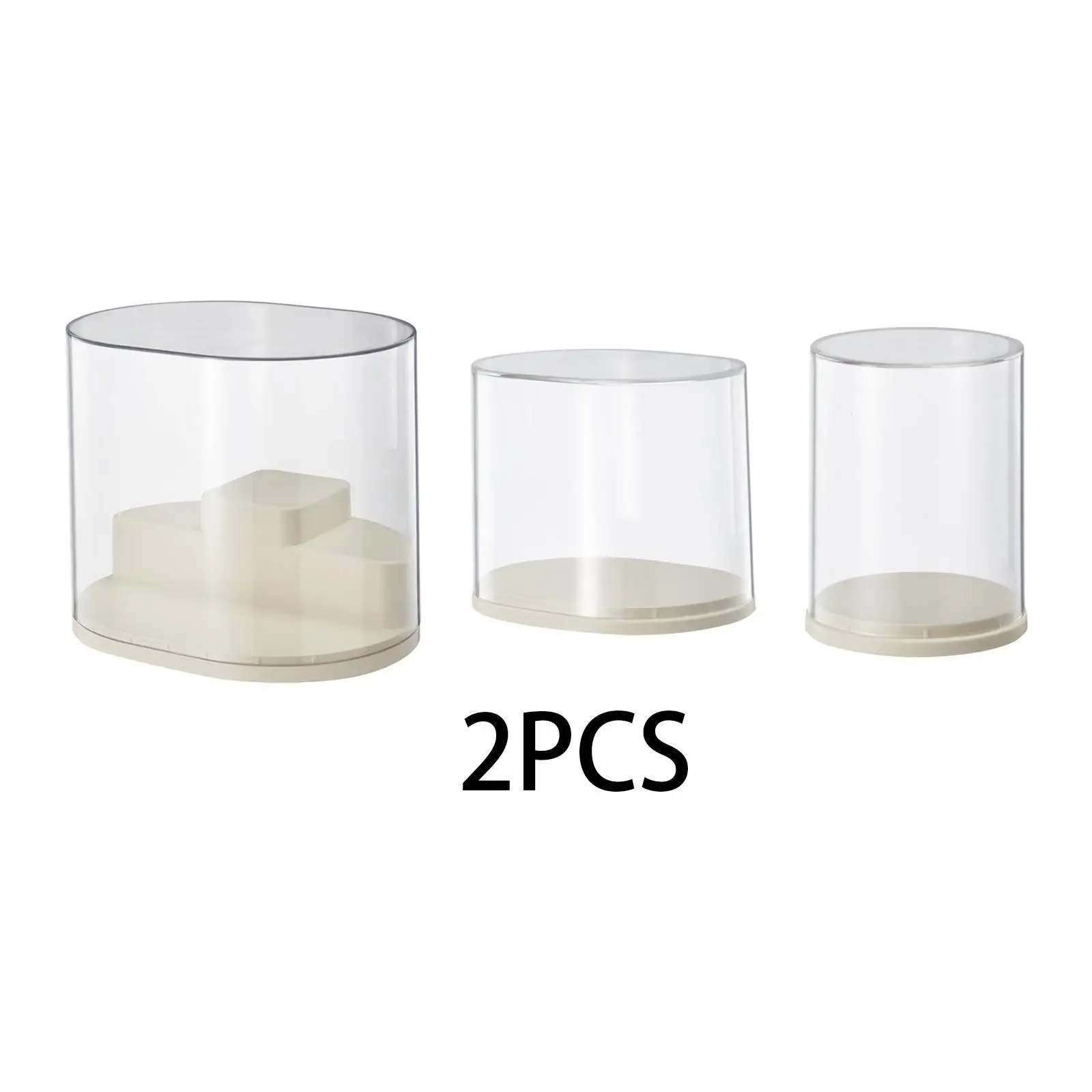 2Pcs Clear Display Case Figures Display Case for Car Perfume 
