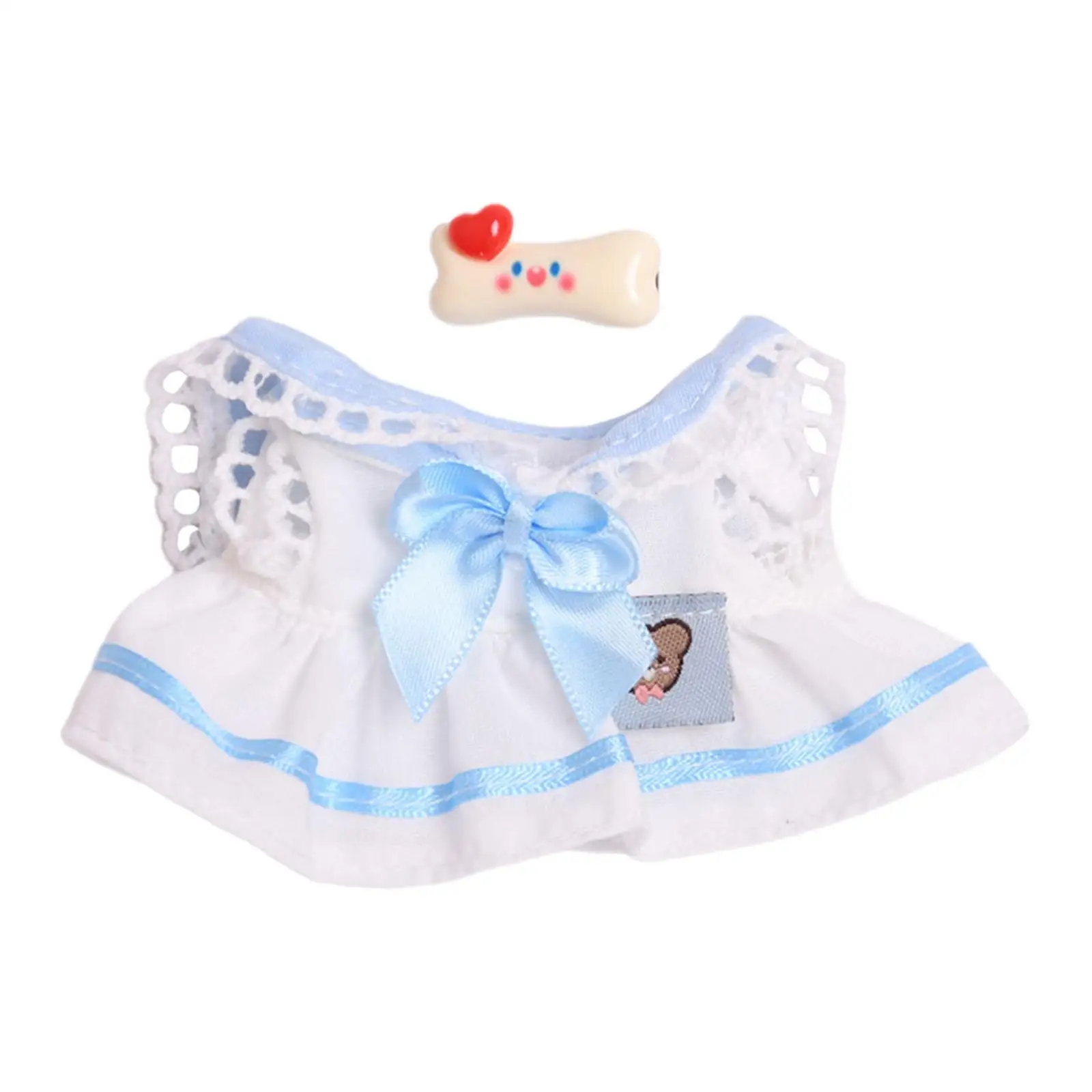 Fashion Dolls Dress Suit, Bow Tie Dress Suit, Handmade Clothing with Hair Accessories Costume Miniature Clothes for 15cm Doll