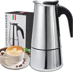 Cafetera moka para estufa 4/6/9 tazas – espresso en casa aluminio