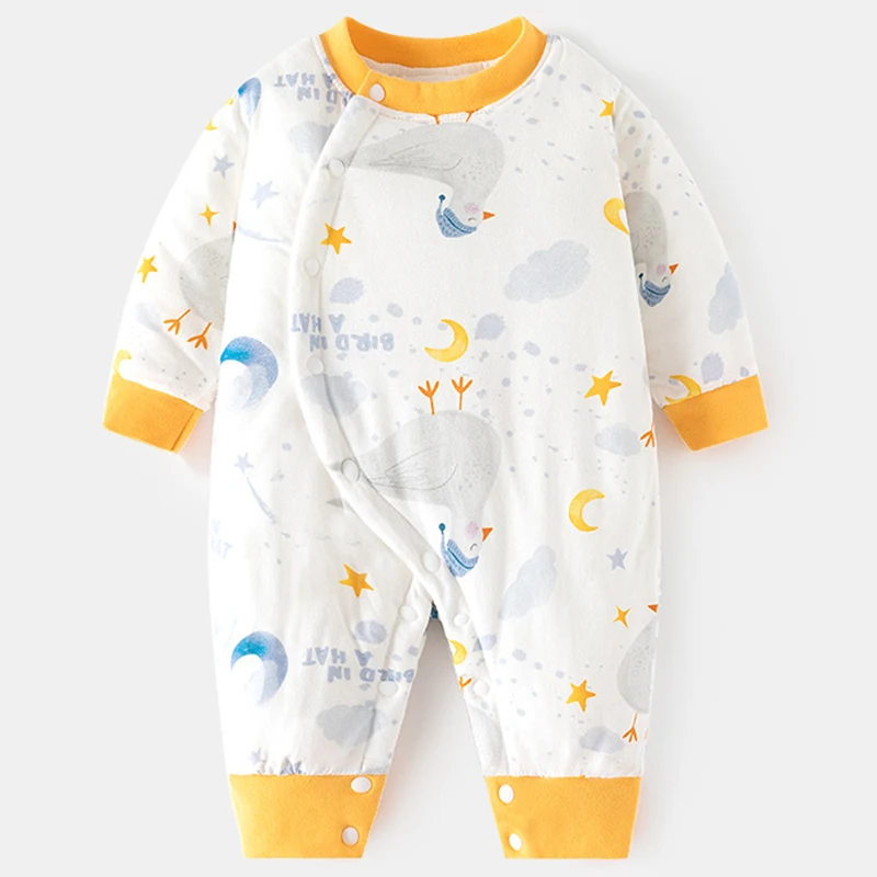 Ropa infantil de invierno para niño y niña, peleles de algodón con dibujos animados, monos cálidos y gruesos de manga larga para recién nacido, ropa de Boutique para bebé BC478