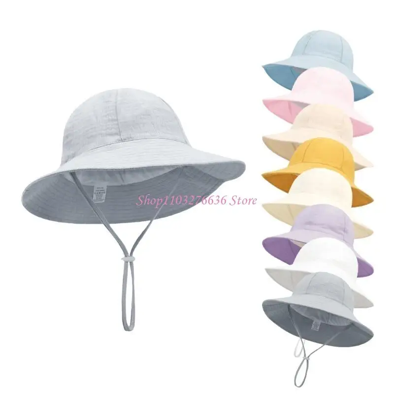 Sombrero solar de cubo para bebés con correa barbilla ajustable UPF50+