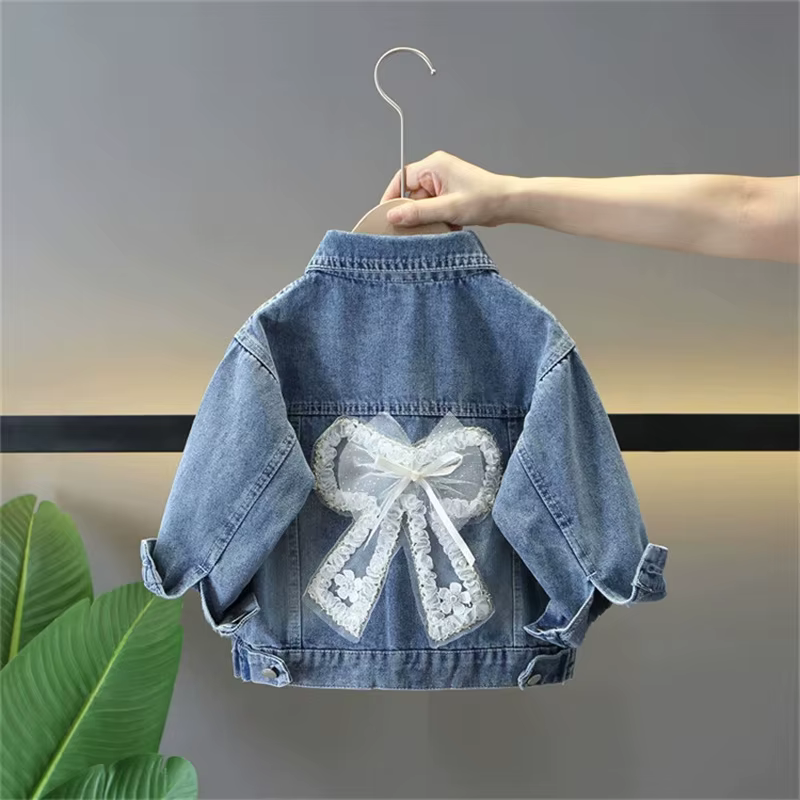 Abrigo vaquero para niños y niñas con pajarita – Primavera y otoño - imagen 3