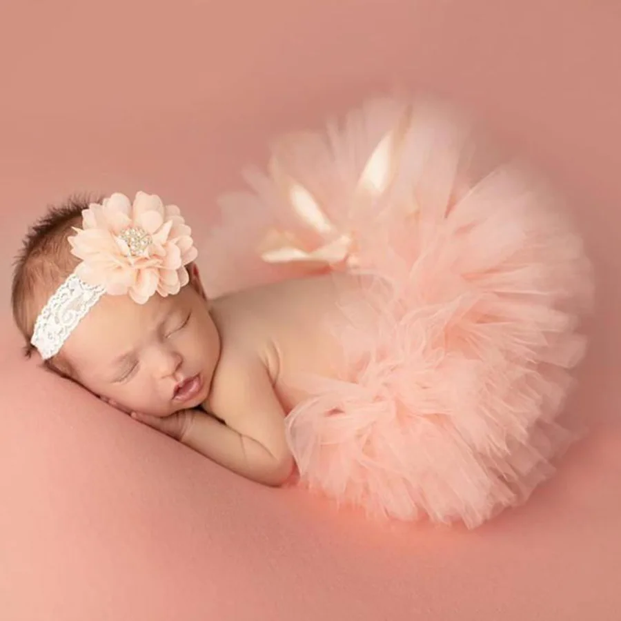 Falda tutú para niñas recién nacidas – Sesión de fotos estilo pastel - imagen 2