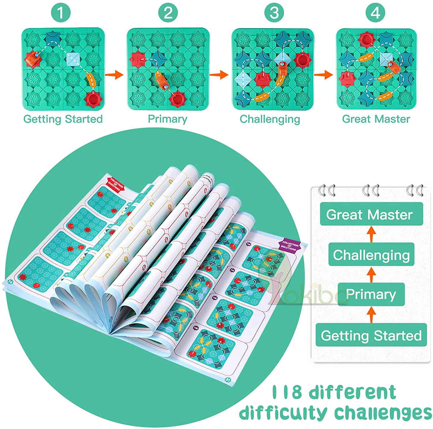 Juego de mesa lógico para niños, bloques de carrera de mármol, rompecabezas, pista de coche, juguete, bloques de riel de coche de carreras, juego de construcción y construcción - imagen 4