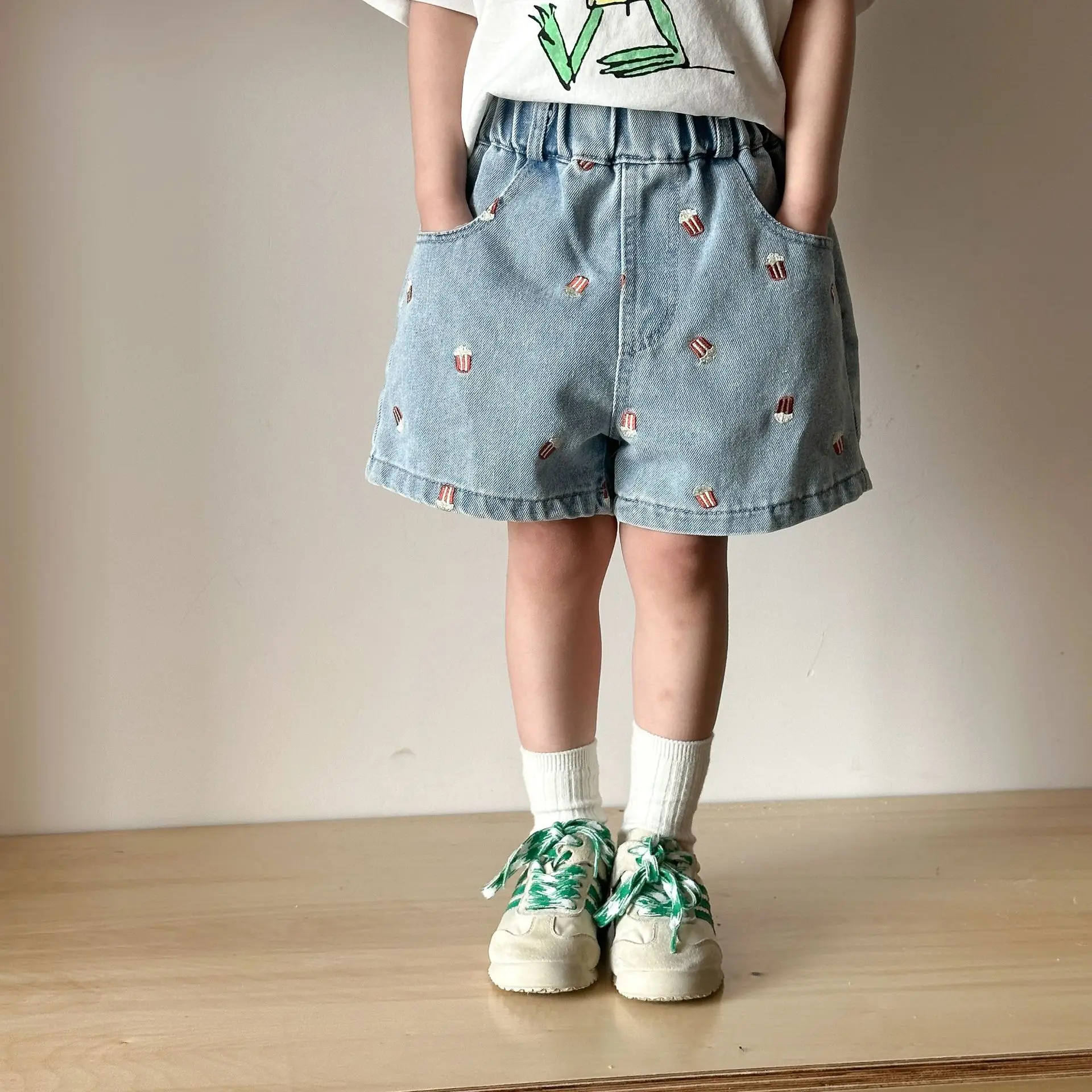 Shorts vaqueros con bordado para niño - cintura elástica - imagen 3