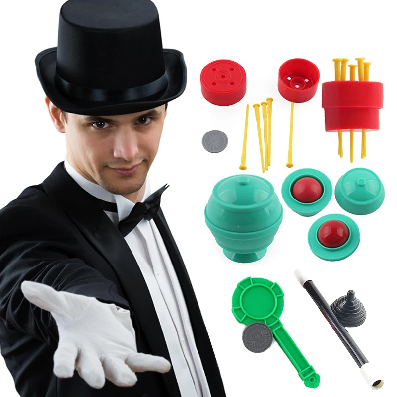 Juego de juguetes de utilería mágica, juego de desarrollo, accesorios para trucos y golosinas de Halloween, fiesta, reunión, magia de primer plano para niños TMZ