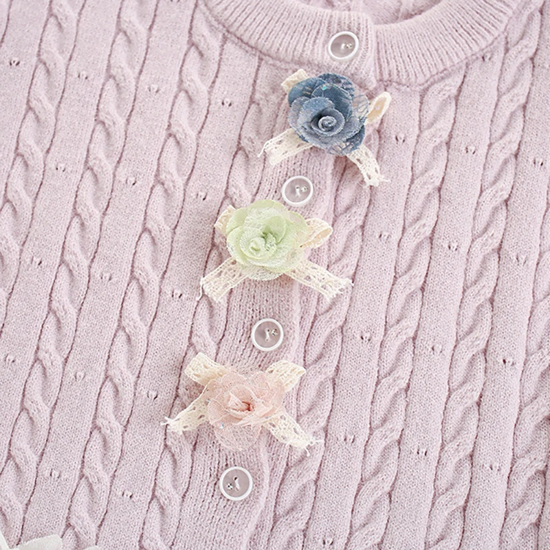 Conjunto MILANCEL cárdigan floral de punto con pantalón para niña - imagen 5