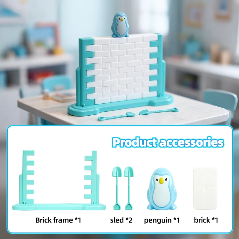 Salva juego de pingüino, rompecabezas de ladrillo de construcción de pared, juguetes de interacción entre padres e hijos, juego de mesa de fiesta, regalos de cumpleaños para niños - imagen 5