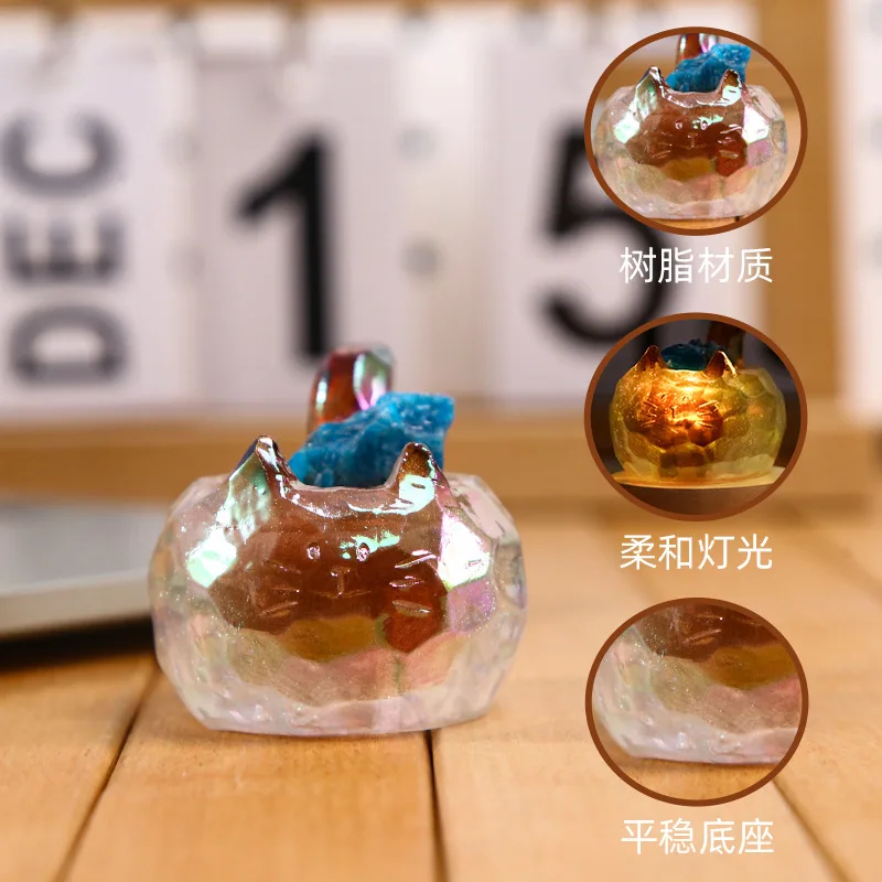 Caja ciega de gato PAL, muñeca de gato bonita, adorno de escritorio de piedra de cristal, regalo de cumpleaños sorpresa - imagen 4