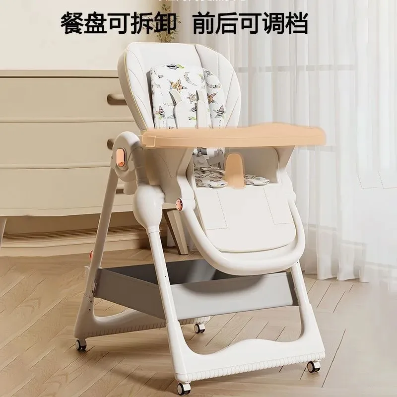 Silla de comedor para bebé, silla de comedor portátil para el hogar, asiento plegable multifuncional, adecuado tanto para sentarse reclinables - imagen 2
