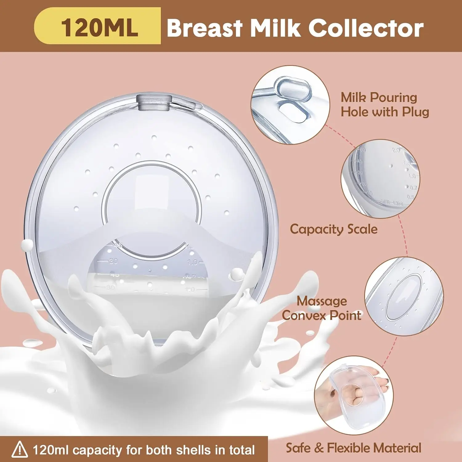 Colector de leche materna con almohadilla de silicona