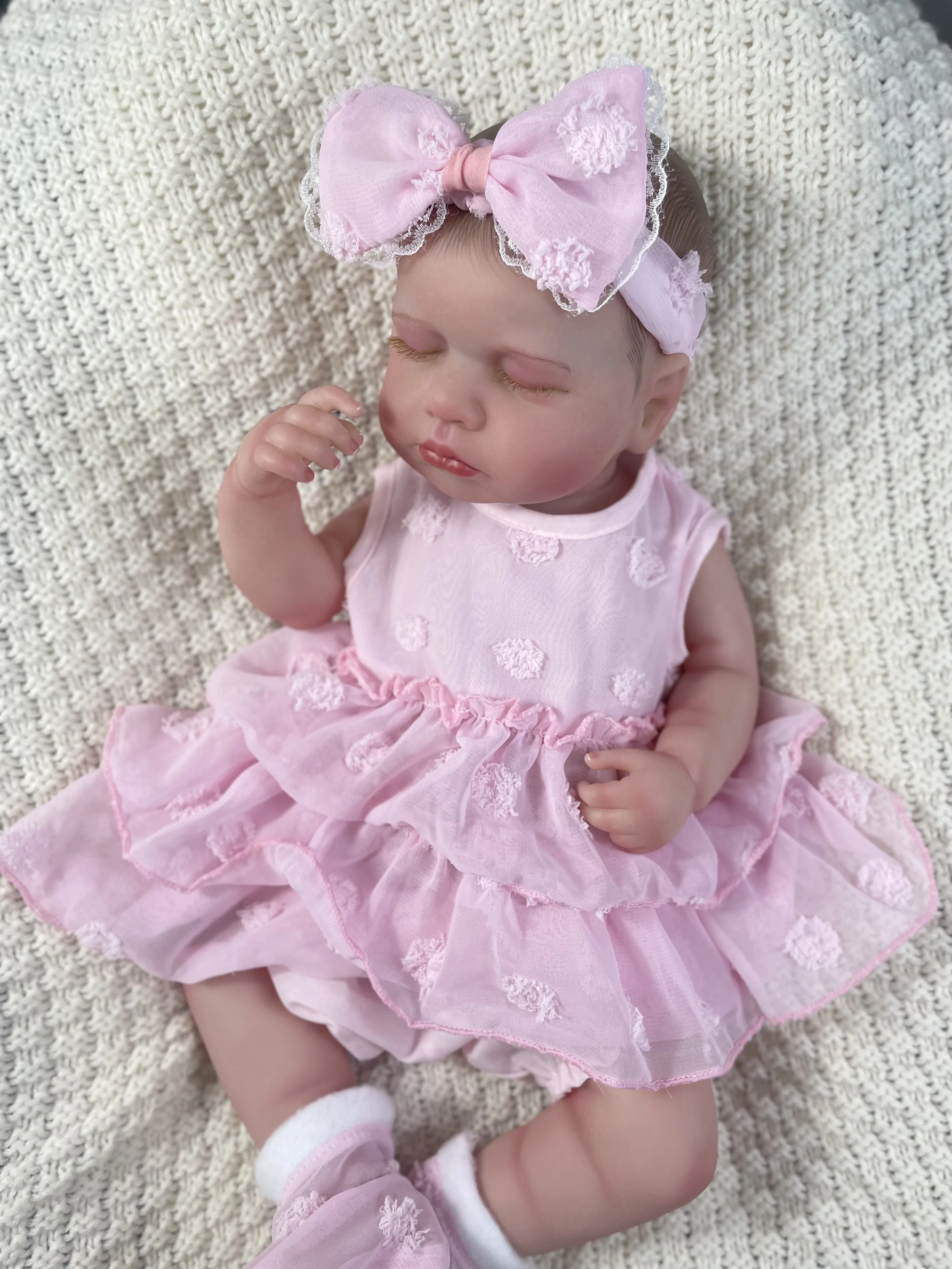 MRB 20 pulgadas de cuerpo completo de vinilo Reborn LouLou Girl lavable Reborn Baby Doll adorables juguetes Reborn cumpleaños regalo de Navidad - imagen 5