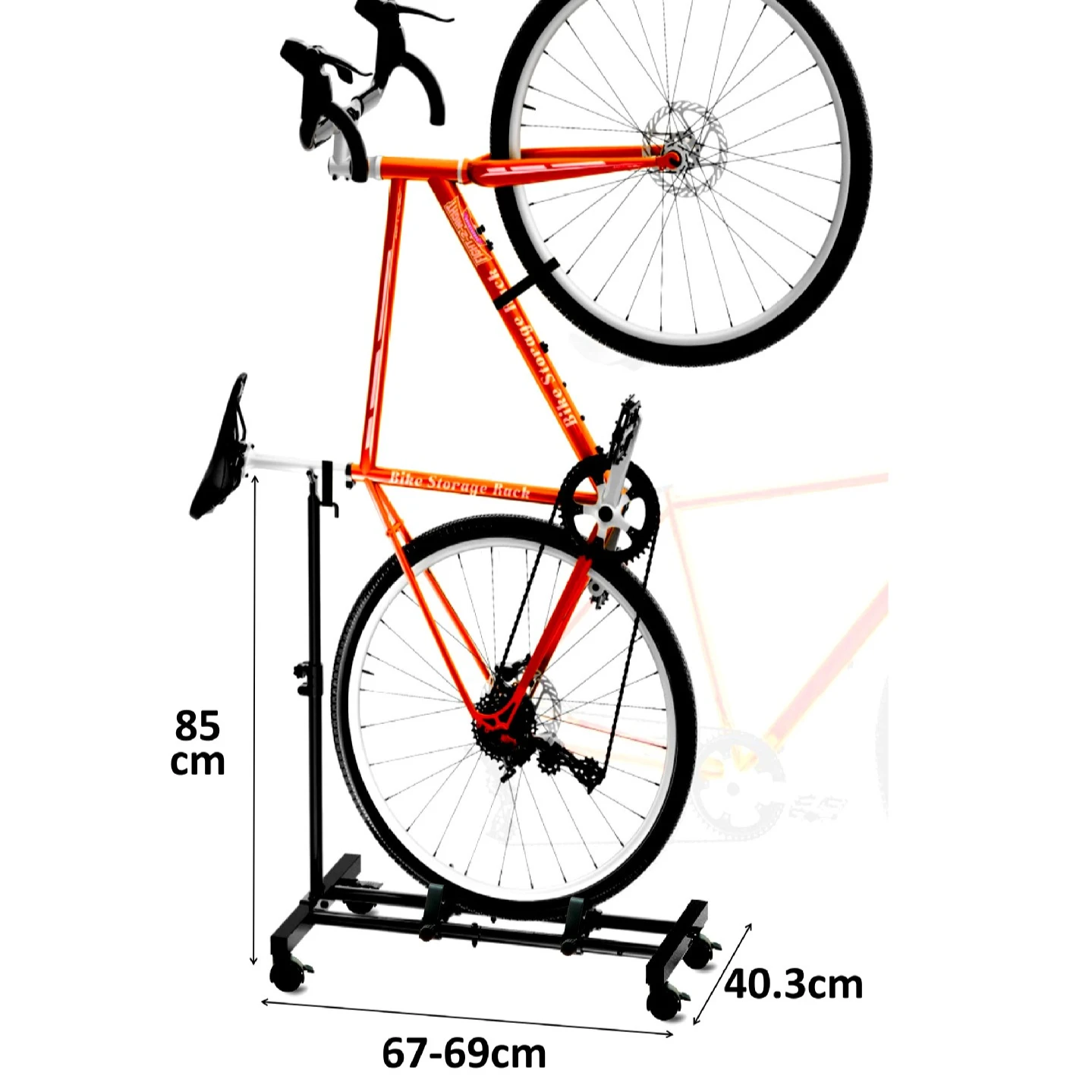 Soporte vertical para bicicleta – Almacenamiento regulable interior - imagen 4