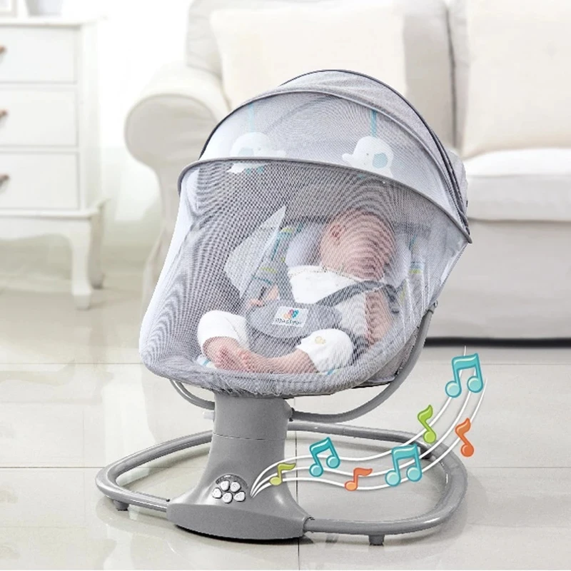 Mecedora eléctrica bebé con música Bluetooth y movimiento suave - imagen 2