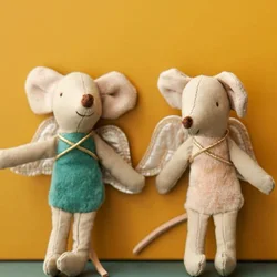 Muñeca ratón de tela estilo nórdico con alas - regalo de cumpleaños