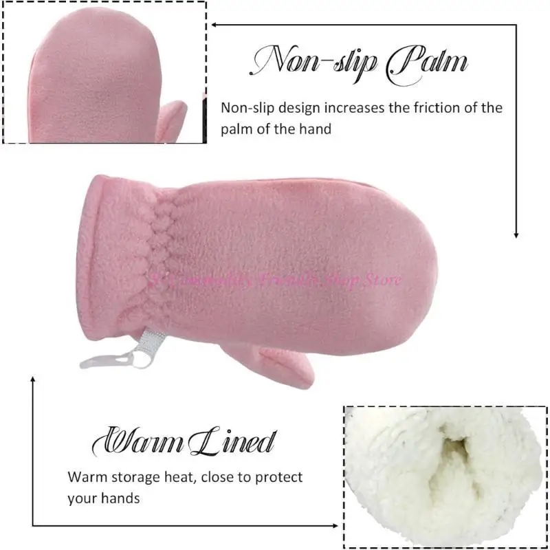 Guantes 85ae Guantes vellón calientes para 4-7T Baby Girl Bes Guesa mano suave y cómoda guantes portátiles para - imagen 4