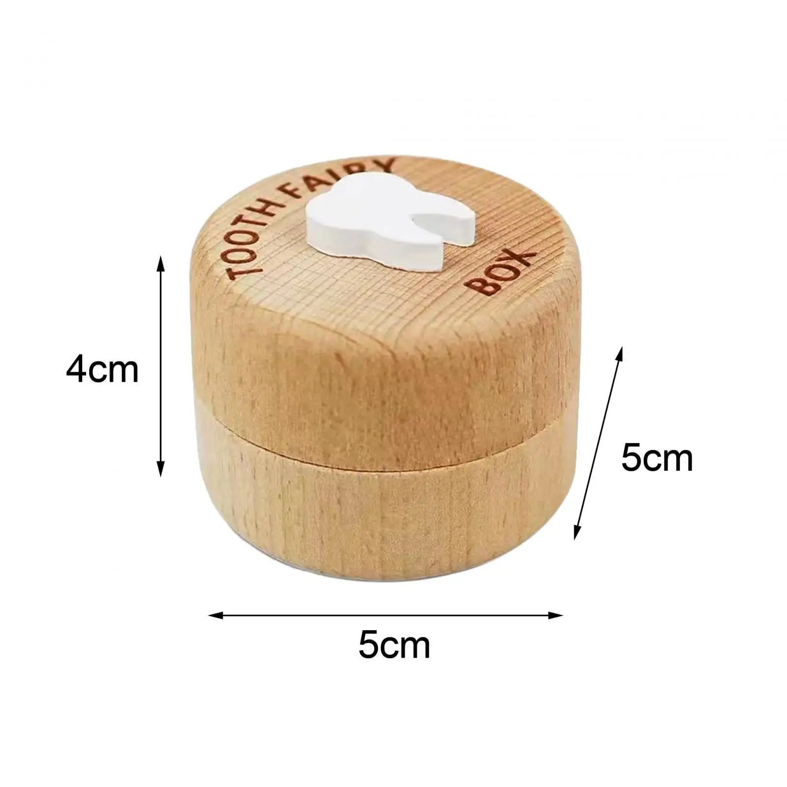 Caja de Hada de los dientes de bebé personalizada, organizador de recuerdos de madera, contenedor circular para regalo de dientes perdidos - imagen 2
