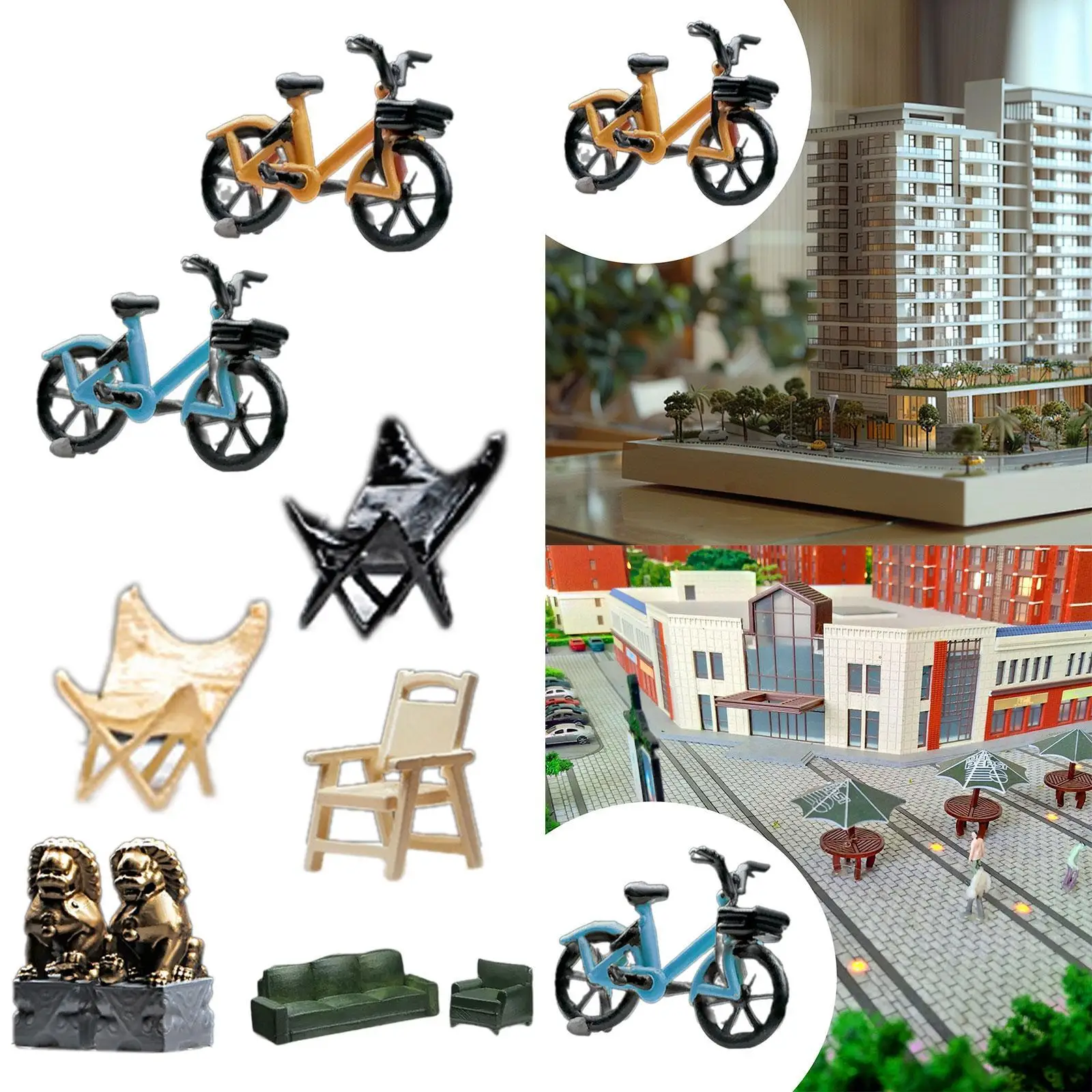 Escenas en miniatura, modelo pequeño, paisaje realista, coleccionables, utilería para fotos, paisaje pintado, adorno para exteriores, Dioramas, 1/64 - imagen 4