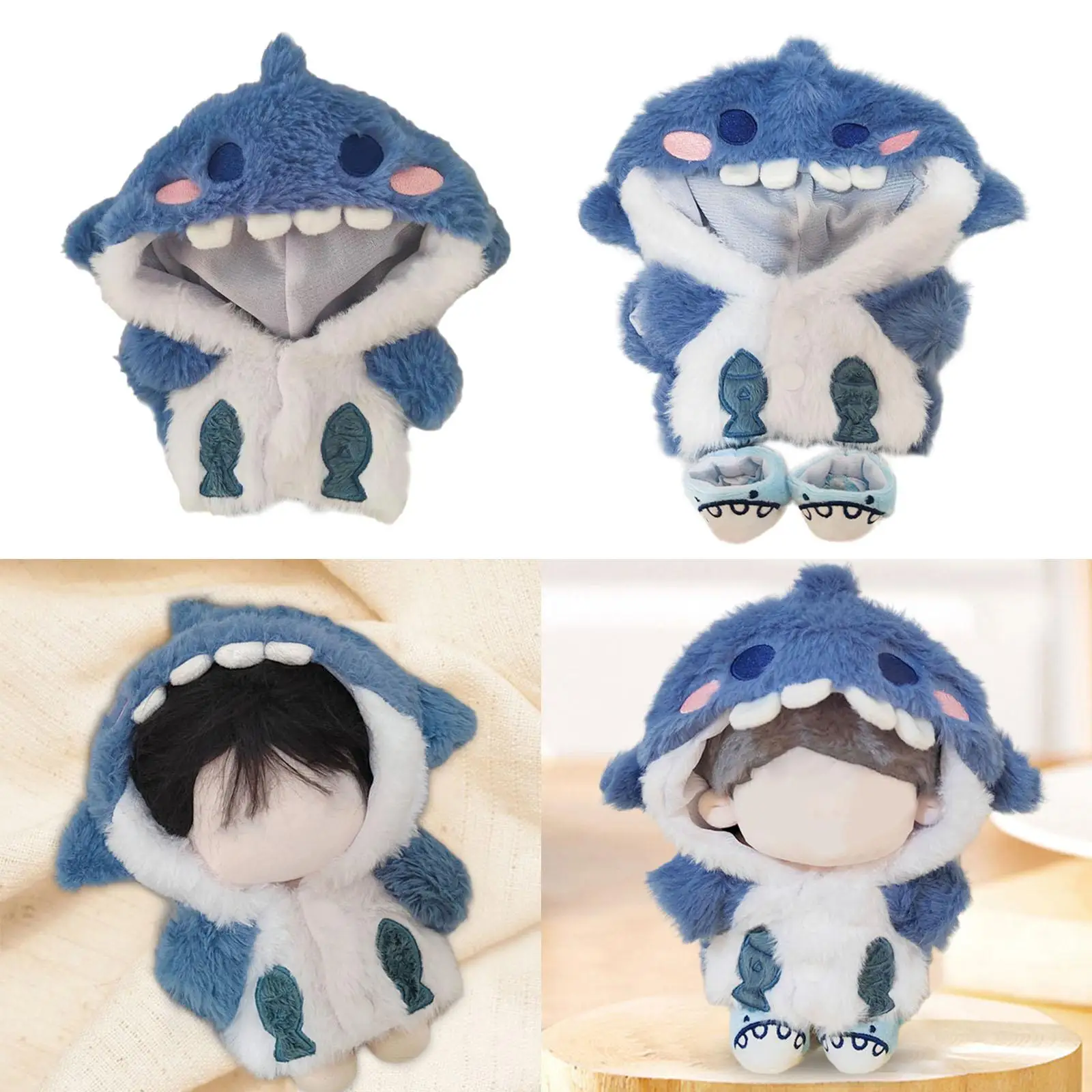 Fashion Dolls Shark Hoodie Costume Accessories for 7.8