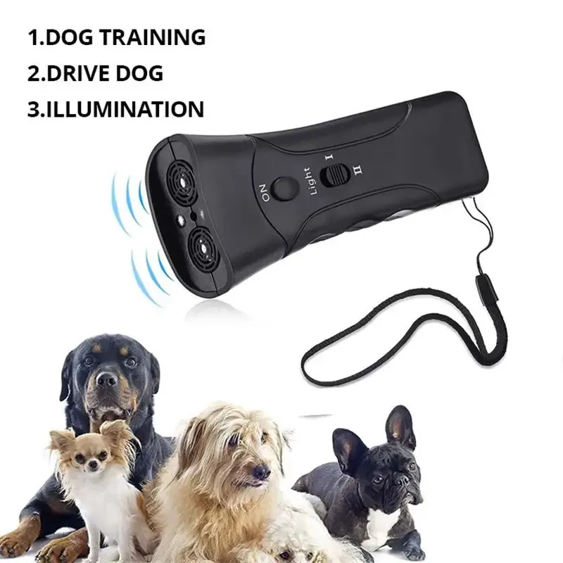 Repelente de perros LED ultrasónico de perros, dispositivo antiladridos, repelente láser para perros, dispositivo de entrenamiento, herramienta de entrenamiento para perros al aire libre - imagen 2