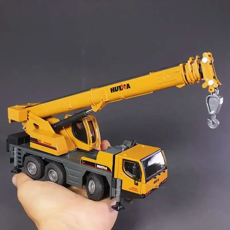 Huina 1:50 grúa montada en camión fundido a presión, modelo de aleación, vehículo de construcción de simulación, camión, juguetes para niños, regalo de cumpleaños para niños - imagen 3