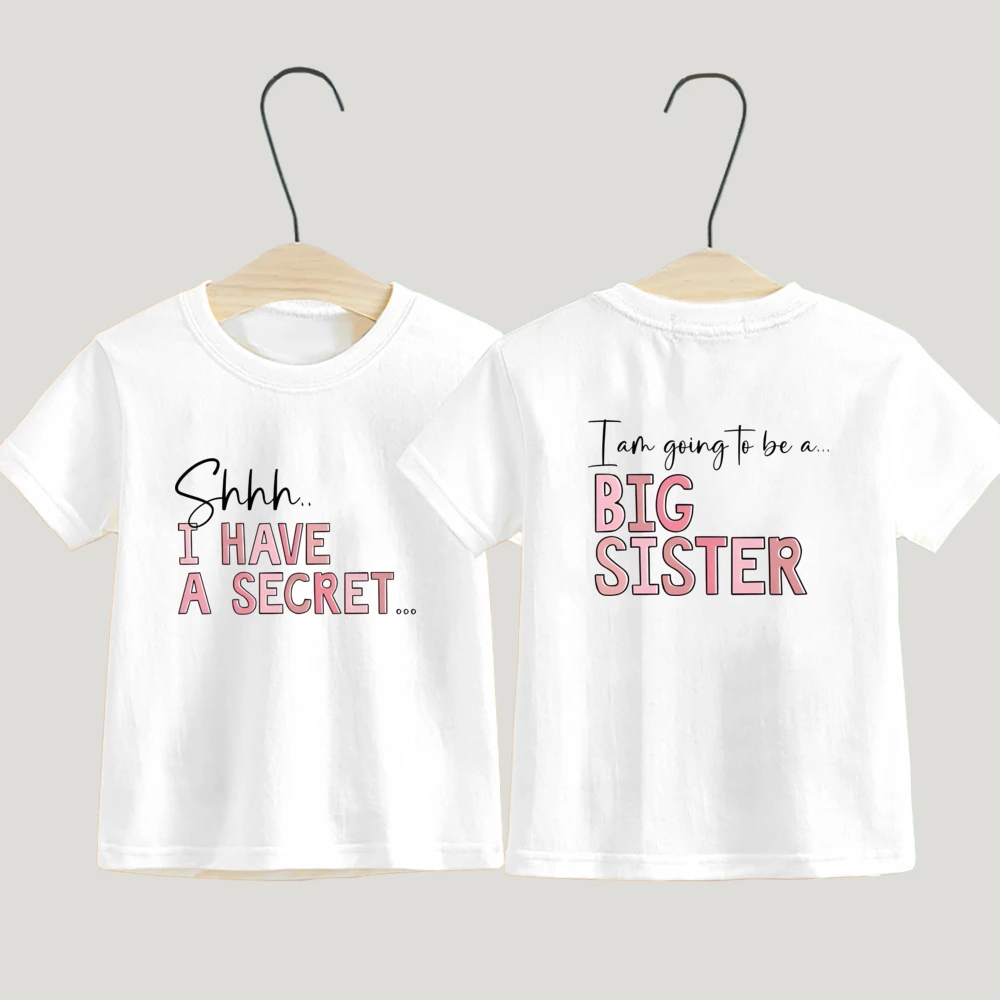 Camiseta de hermana mayor, tengo un secreto prometido a la hermana mayor, regalo de anuncio de embarazo para ir a ser una hermana mayor, camiseta para niños - imagen 5