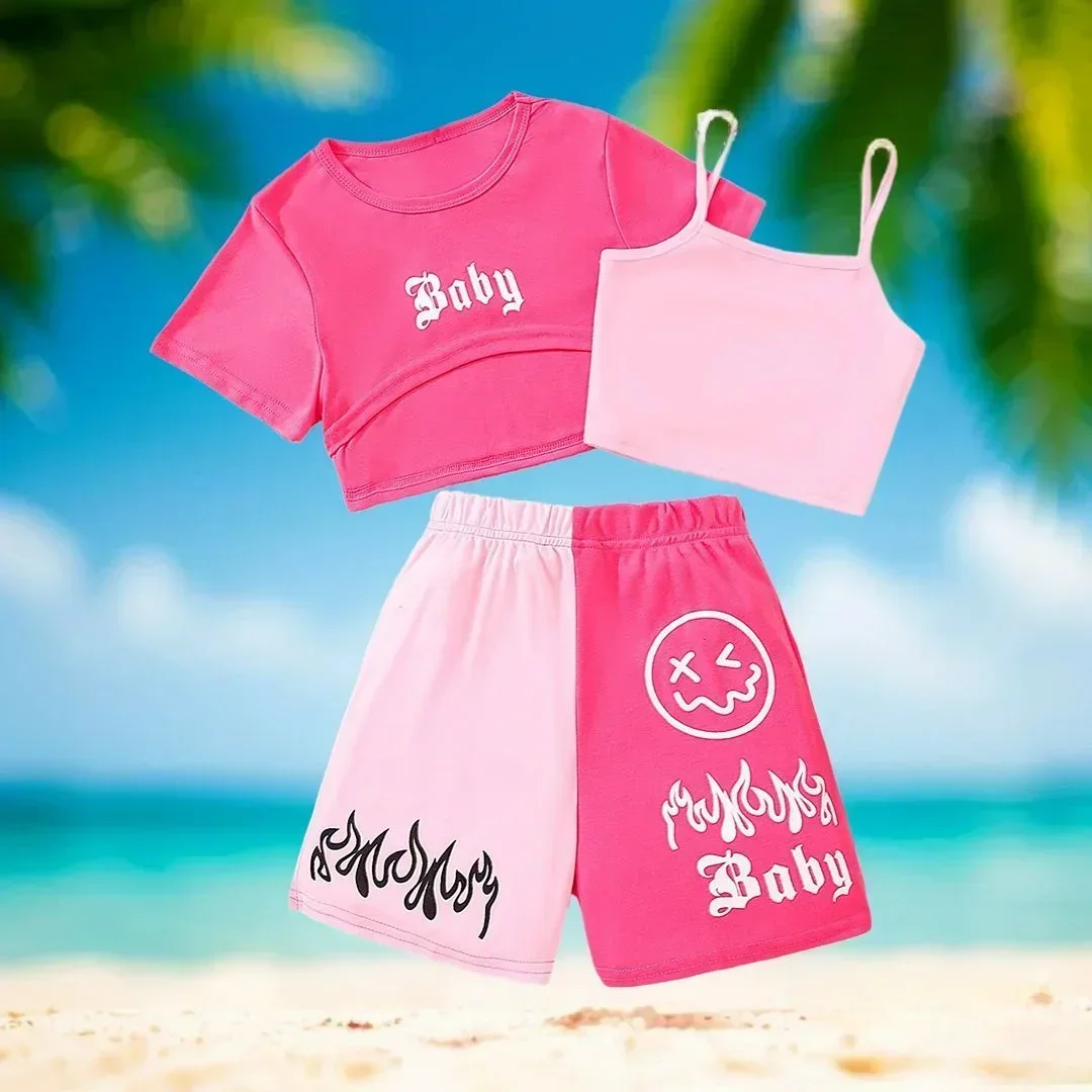 Conjunto de ropa deportiva para niños y niñas, ropa de moda para adolescentes, trajes informales para niñas de 8 a 12 años, verano 2024 - imagen 2