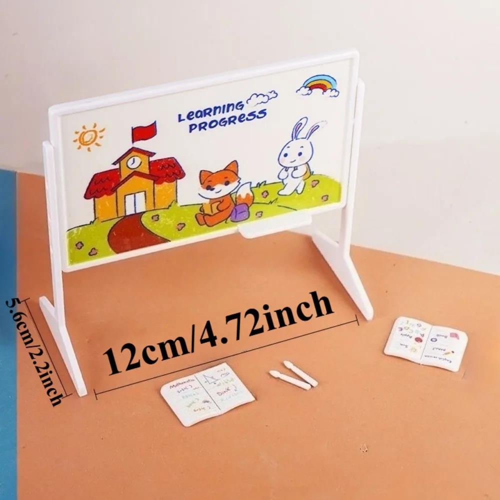 Set escolar para casa de muñecas – escritorio, pizarra, silla y mochila