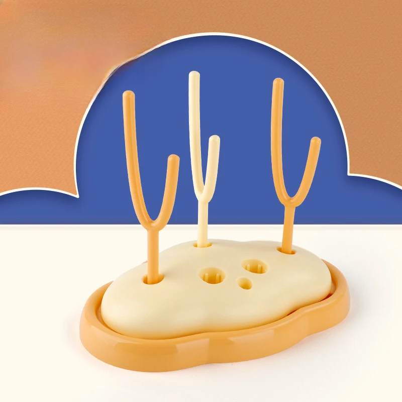 Organizador de drenaje de tazas de leche para bebés, estante limpio en seco para bebés, soporte para botellas con Base de drenaje amplia, bandeja de estructura mecánica - imagen 3