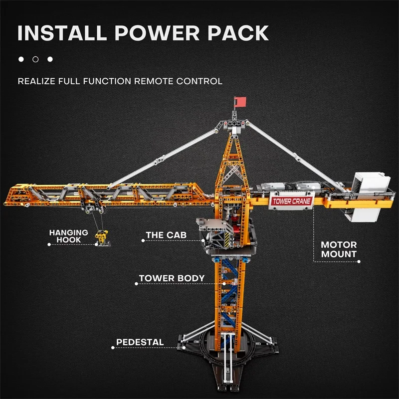 MOC Grúa de juguete RC eléctrica – Bloques construcción montaje - imagen 3