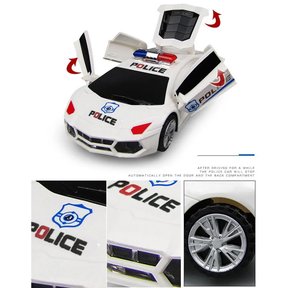 Kids Police Car Toy with Sound & LED Light Openable Door Universal Wheel Patrol Cop Play Vehicle Toy for Toddlers Boys Girls - imagen 5