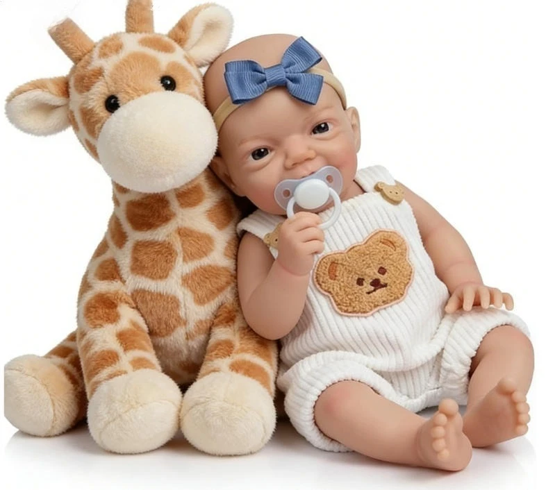 Muñeca reborn Charlie de silicona platino con boca abrible prematuro