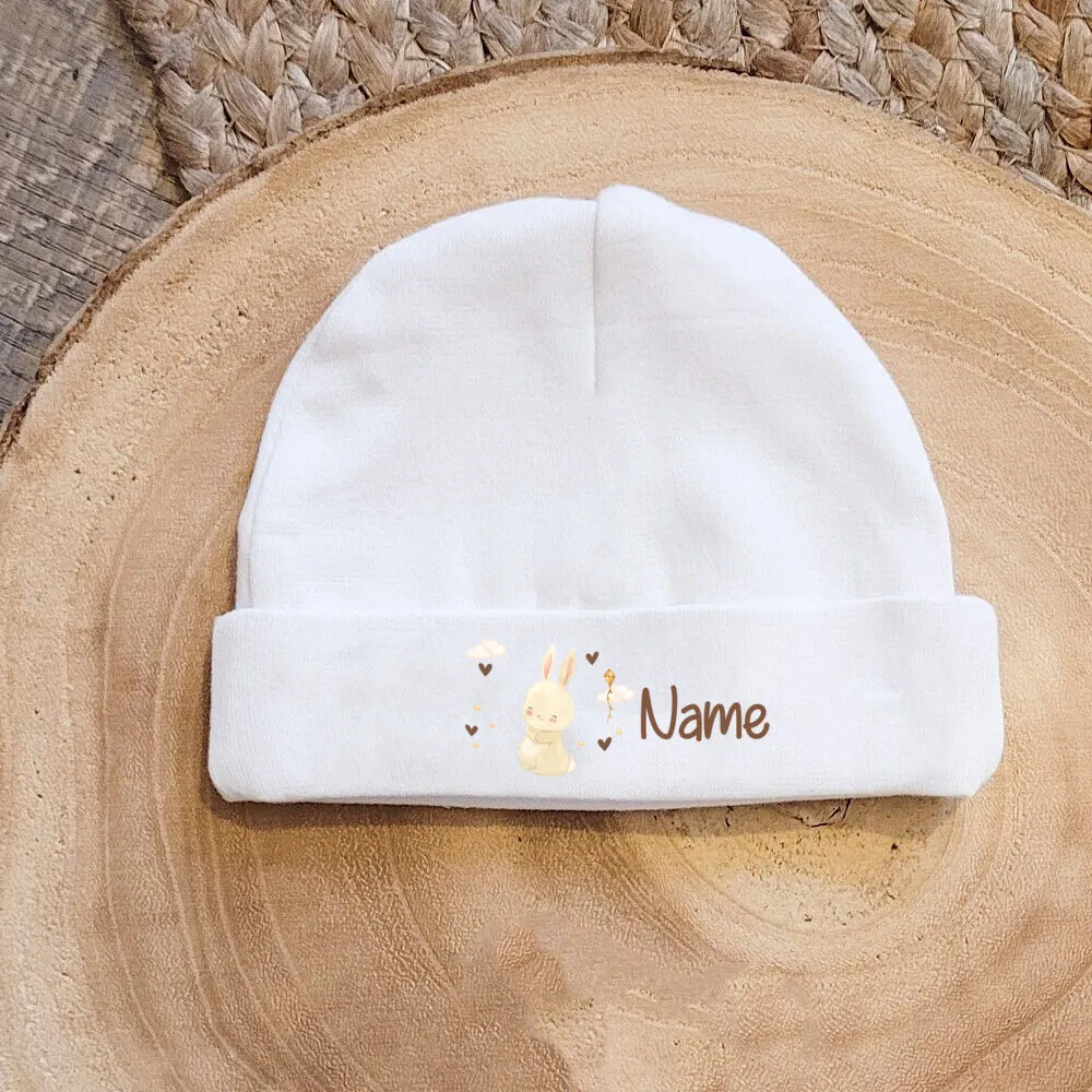 Gorro de algodón personalizado para recién nacido – Nombre bordado - imagen 5