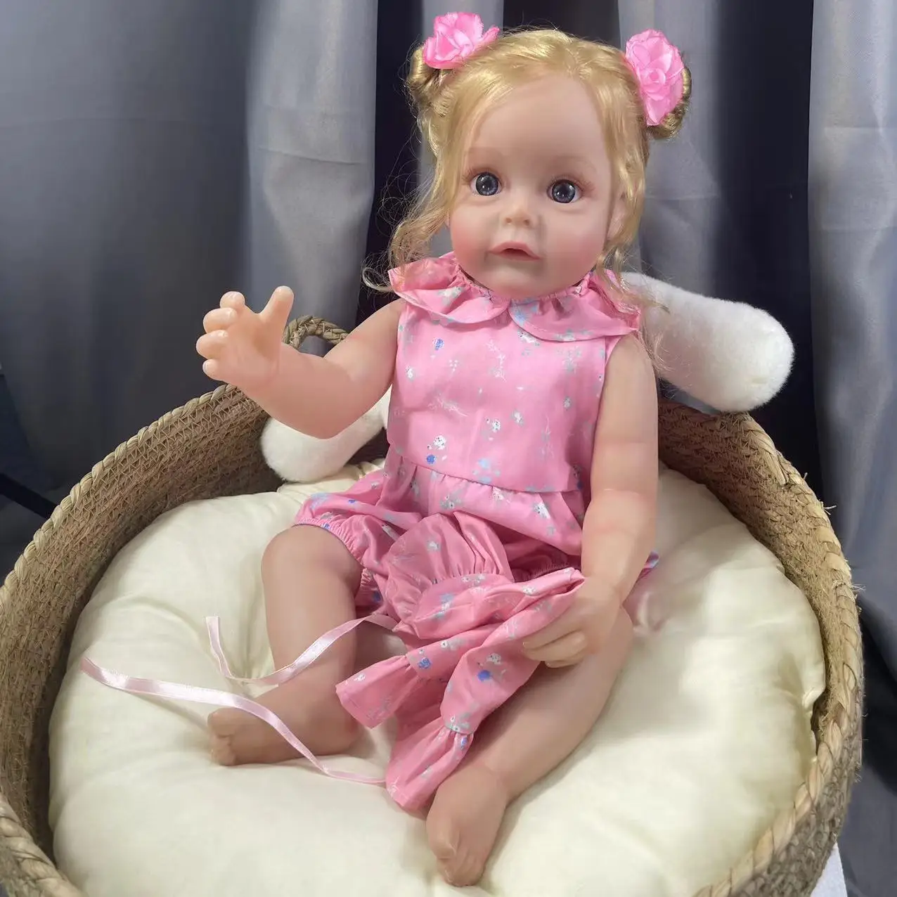 Muñeca Reborn realista de 55CM, muñeco de vinilo completo, lavable, cuerpo, chica bonita, juguete realista para niños pequeños, regalos - imagen 4