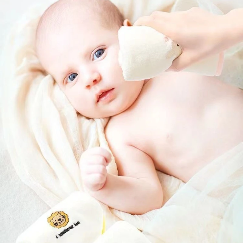 Juego de toallas para bebé de 5 uds., toalla suave y agradable para la piel para artículos para recién nacidos, toalla facial absorbente de lana Coral para bebé de 25x25cm - imagen 4