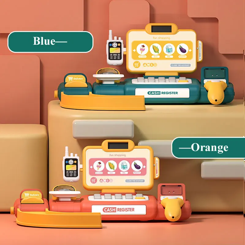 Caja registradora de supermercado, juguetes para compras, reconocimiento inteligente, juego de simulación con escáner, micrófono, juguete de tarjeta de crédito - imagen 2